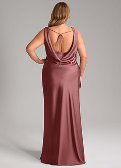 Azazie Rylina Bridesmaid Dresses Amethyst Mermaid Stretch Satin Dress image8