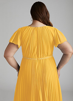 Azazie Kara Modest Bridesmaid Dresses A-Line Pleated Chiffon Floor-Length Dress image14