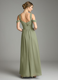 Azazie Lianne Bridesmaid Dresses Pistachio A-Line Off the Shoulder Chiffon Dress image7