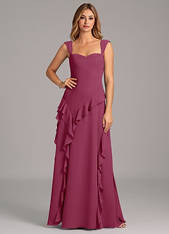 Azazie Sloane Bridesmaid Dresses Mulberry A-Line Sweetheart Neckline Chiffon Dress image5