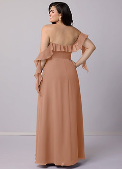 Barbie ♥ Azazie Bridesmaid Dresses Champagne Rose A-Line Off the Shoulder Chiffon Convertible Dress image12