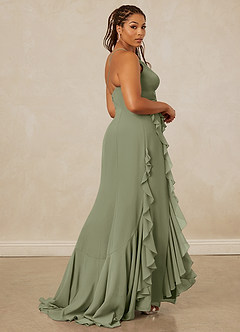 Christian Siriano Bridal for Azazie 1006 Bridesmaid Dresses Pistachio Mermaid Ruched Chiffon Dress image9