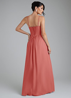 Azazie Alisha Brautjungfernkleider Eine Linie Korsett Chiffon Kleid Antike Rose image9