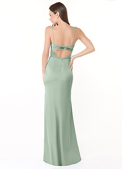 Azazie Leonis Bridesmaid Dresses Agave Mermaid Pleated Stretch Satin Convertible Dress image3