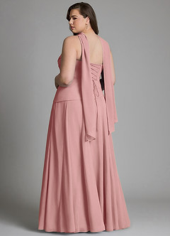 Azazie Gabriela Bridesmaid Dresses Dusty Rose A-Line Corset Chiffon Dress image14