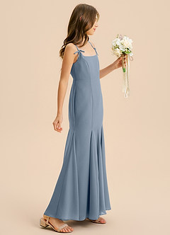 Azazie Evey Junior Abito Sirena in Chiffon Plissettato Crepuscolo image5