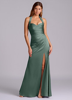 Azazie Destiny Suknie dla druhen Syrena Dekolt w kształcie serca Satyna elastyczna Do ziemi Sukienka image7