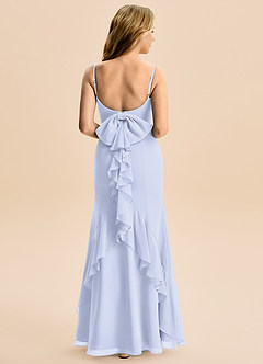 Azazie Lioren Junior Syrena Ukłon Szyfon Długość podłogi Młodsza druhna Sukienka image3