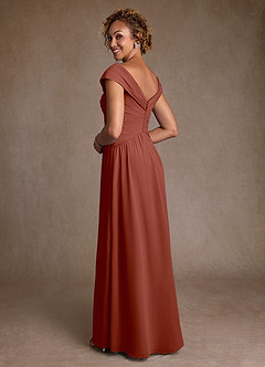 Azazie Myrtle Mother of the Bride Dresses Auburn A-Line Pleated Chiffon Dress image2