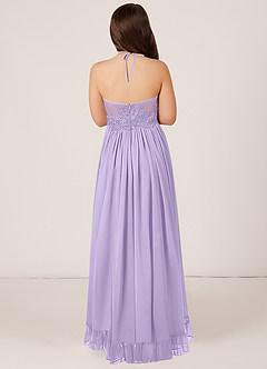 Azazie Sarafina Junior A-Linie Spitze Chiffon Kleid Flieder image2