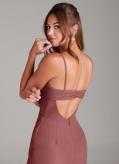 Azazie Leonis Bridesmaid Dresses Amethyst Sheath Strapless Chiffon Convertible Dress image4