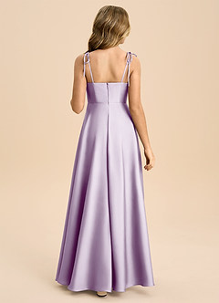 Azazie Popsy Junior Linia A Ukłon Satyna elastyczna Długość podłogi Młodsza druhna Sukienka image2