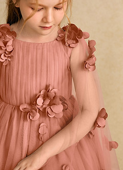 Azazie Staria vestidos de niña de las flores Vestido de Mai Tai de Tul de Princesa con Volante image10