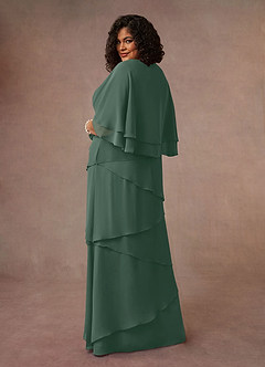 Azazie OHara Mother of the Bride Dresses Sea Moss A-Line V-Neck Chiffon Dress image11