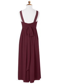 Azazie Kora Junior Cabernet A-Line Pleated Chiffon Dress image6