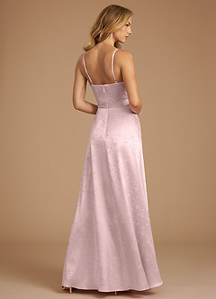 Azazie Sophia Bridesmaid Dresses Peony Pink Floral Jacquard A-Line Pleated Floral Jacquard Dress image2