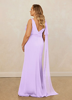 Christian Siriano Bridal for Azazie 1011 Bridesmaid Dresses Lilac Mermaid Bow Stretch Satin Dress image12