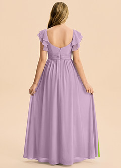 Azazie Anaya Junior Vestido Glicinia de Gasa de Corte en A con Escote corazón image2