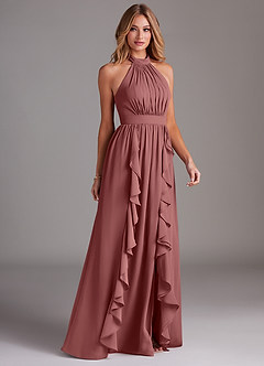 Azazie Avary Bridesmaid Dresses Amethyst A-Line Pleated Chiffon Dress image5