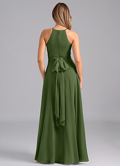Azazie Denver Vestidos de madrinha de casamento Vestido Oliva de Chiffon de Linha A com Plissado image6