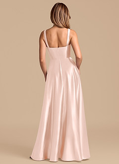 Azazie Shaude Jurken voor bruidsmeisjes Jurk van Metaalachtig Satijn met A-Lijn Geplooid Rosé Goud image6