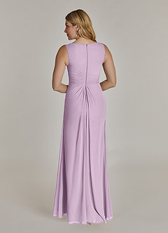 Azazie Manuella Mother of the Bride Dresses Frosted Lilac A-Line V-Neck Pleated Chiffon Dress image7