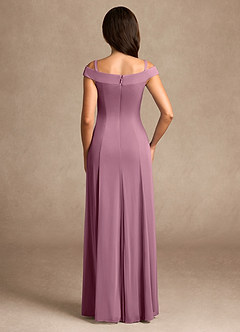 Azazie Ewa Mother of the Bride Dresses Vintage Mauve A-Line Off the Shoulder Mesh Dress image8