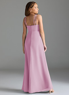 Azazie Leo Junior Candy Pink Mermaid Pleated Chiffon Dress image5