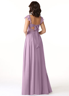 Azazie Lissa Bridesmaid Dresses Wisteria A-Line Lace Chiffon Dress image5