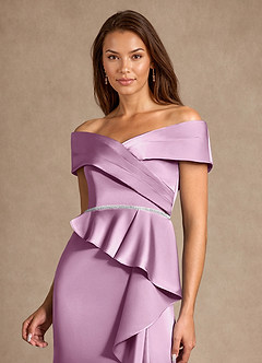 Azazie Dareia Mother of the Bride Dresses Wisteria Mermaid Off the Shoulder Stretch Satin Dress image9