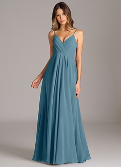 Azazie Amani Suknie dla druhen Linia A Pofałdowany Szyfon Do ziemi Sukienka image4