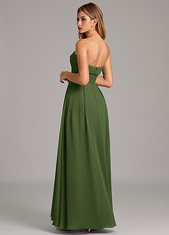 Azazie Lucienne Brudtärnklänningar Klänning av A-Linje i Chiffong Axelbandslös Oliv Konvertibel image2
