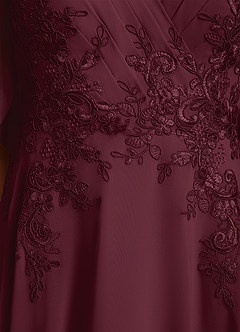 Azazie Tilda Abiti per la Madre della Sposa Abito A-Line in Chiffon Pizzo Cabernet image6