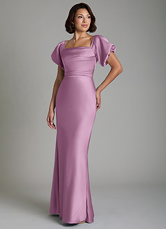 Azazie Lea Bridesmaid Dresses Wisteria Mermaid Off the Shoulder Stretch Satin Convertible Dress image4