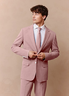 front James Dusty Rose Structured Stretch Suit