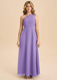 Azazie Phaedra Junior Tahiti A-Line Pleated Chiffon Dress image4