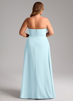 Azazie Wren Bridesmaid Dresses Cloud Blue A-Line Side Slit Chiffon Convertible Dress image14