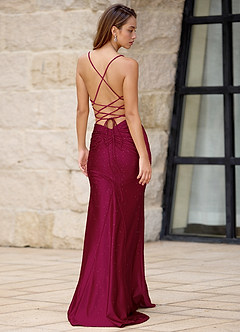 Twinkle Burgundy Mermaid Prom Dress image2