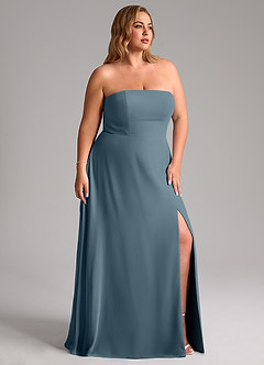 Azazie Wren Bridesmaid Dresses Twilight A-Line Side Slit Chiffon Convertible Dress image11