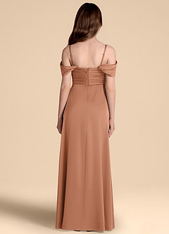 Azazie Kaitlynn Junior Vestido de Bronceador de Satén Elástico de Corte en A con Vestidos sin tirantes image2