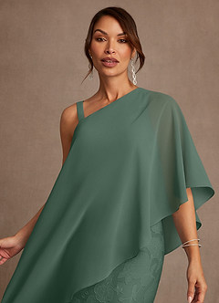 Azazie Wilma Mother of the Bride Dresses Eucalyptus Sheath One Shoulder Floral Burnout Dress image5