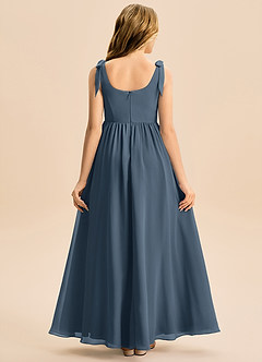 Azazie Delia Junior Abito A-Line in Chiffon Fiocco Blu Nettuno image6