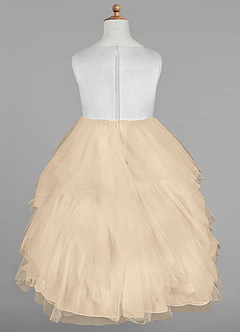 Azazie Redondo Abiti da Ragazza di Fiori Abito Principessa in Tulle Ricamato Champagne image6