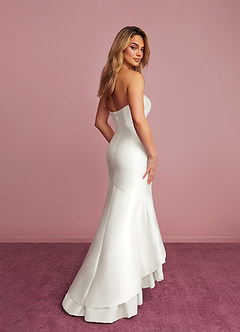 Barbie ♥ Azazie Vestidos de noiva Vestir Diamante Branco de Mikado de sereia com Ruched image4