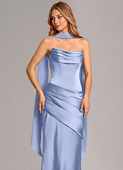 Azazie Pelagia Brudtärnklänningar Klä av Sjöjungfru i Stretch Satin Korsett Is Konvertibel image5