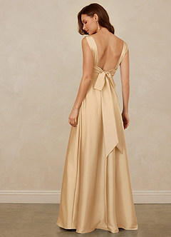Christian Siriano Bridal for Azazie 1001 Bridesmaid Dresses Gold A-Line Sweetheart Neckline Stretch Satin Dress image5