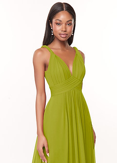 Azazie Maren Bridesmaid Dresses Lemongrass A-Line Pleated Chiffon Dress image6