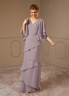 Azazie OHara Mother of the Bride Dresses Dusk A-Line V-Neck Chiffon Dress image3