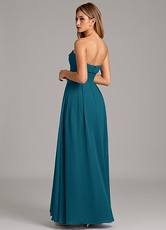 Azazie Lucienne Bridesmaid Dresses Ink Blue A-Line Strapless Chiffon Convertible Dress image2