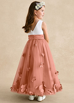 Azazie Vi Flower Girl Dresses MAI TAI A-Line Sleeveless Tulle Dress image4